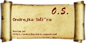 Ondrejka Sára névjegykártya