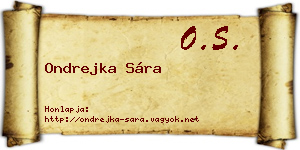 Ondrejka Sára névjegykártya