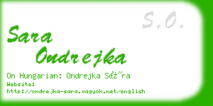 sara ondrejka business card